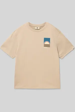 Garcia T-shirt z nadrukiem z motywem i okrągłym dekoltem