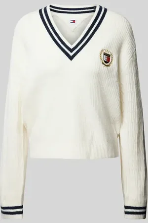 Tommy Hilfiger Sweter z dzianiny z wyhaftowanym logo