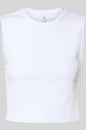 ONLY Top krótki o kroju slim fit z mieszanki bawełny model ‘VELA’