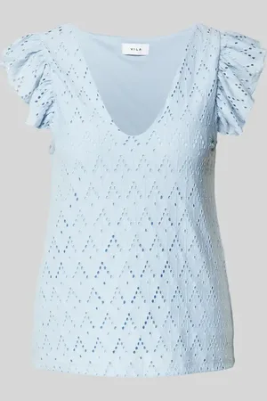 VILA Top bluzkowy z haftem angielskim model ‘AMALINA’