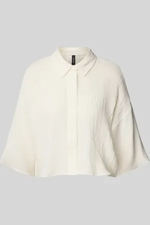 VERO MODA Bluzka koszulowa o luźnym kroju z czystej bawełny model ‘NATALI’