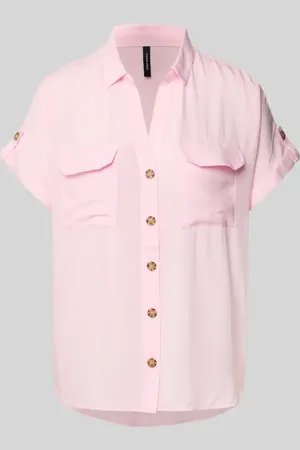 VERO MODA Bluzka koszulowa o kroju regular fit z czystej wiskozy model ‘BUMPY’