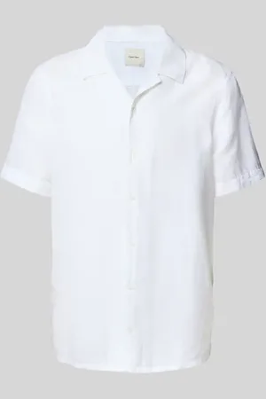 Calvin Klein Koszula lniana o kroju regular fit z kołnierzem z połami