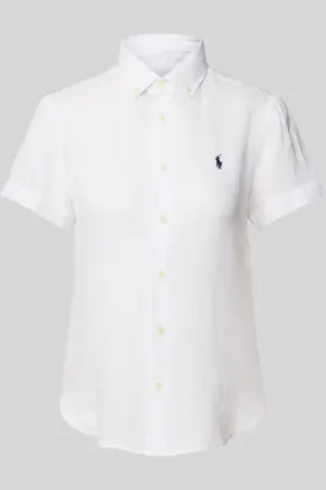Ralph Lauren Bluzka lniana o kroju regular fit z kołnierzykiem typu button down