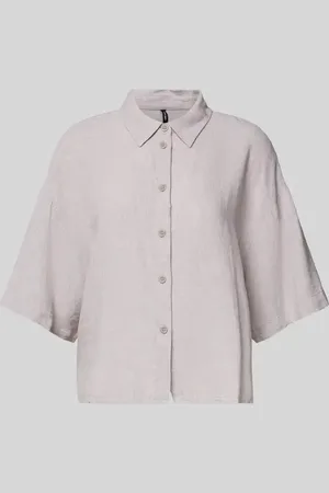 VERO MODA Bluzka koszulowa o kroju regular fit z mieszanki lnu i wiskozy model ‘LINN’