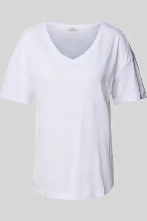 Maerz T-shirt z lnu z dekoltem w serek