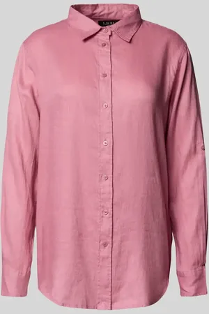 Ralph Lauren Bluzka lniana o kroju regular fit z kołnierzykiem koszulowym model ‘KARRIE’