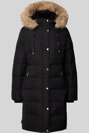 Ralph Lauren Płaszcz pikowany z kapturem i obszyciem z ozdobnego futra