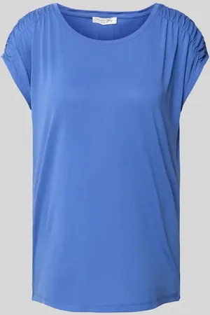 Christian Berg T-shirt z prążkowanym okrągłym dekoltem