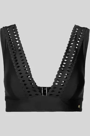 HUGO BOSS Top bikini z falistym wykończeniem model ‘EYELET’