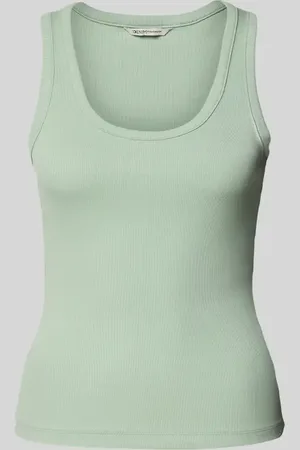 TOM TAILOR Top o kroju slim fit z z efektem prążkowania