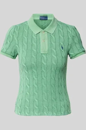Ralph Lauren Bluzka z dzianiny ze ściegiem warkoczowym i kołnierzykiem polo