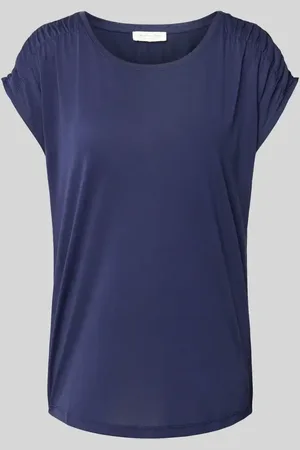 Christian Berg T-shirt z prążkowanym okrągłym dekoltem