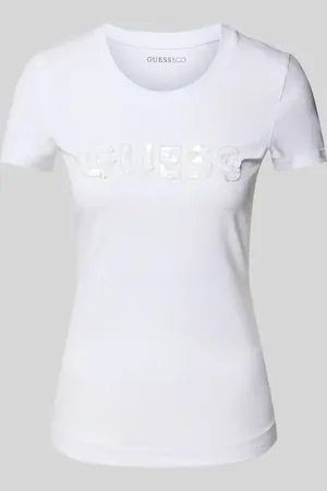 Guess T-shirt z detalem z logo