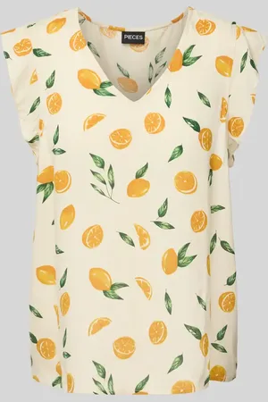 Pieces® Top bluzkowy o kroju regular fit z krótkim rękawem model ‘NYA’