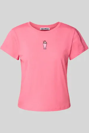 Review T-shirt z wyhaftowanym motywem