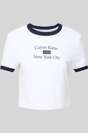 Calvin Klein Krótki T-shirt z okrągłym dekoltem