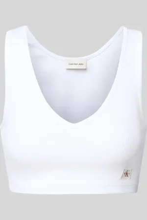 Calvin Klein Braletka z naszywką z logo i dekoltem w serek