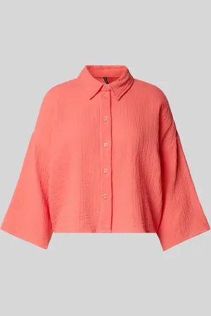 VERO MODA Bluzka koszulowa o luźnym kroju z czystej bawełny model ‘NATALI’