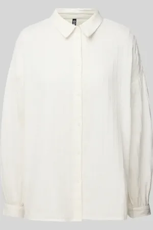 Pieces® Bluzka koszulowa o kroju relaxed fit z czystej bawełny model ‘MUNA’