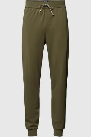 HUGO BOSS Spodnie dresowe o kroju regular fit z elastycznym pasem i tunelem
