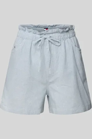 Tommy Hilfiger Szorty typu paperbag o kroju regular fit z mieszanki bawełny i lnu