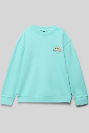 Quiksilver Bluza z nadrukiem z logo i okrągłym dekoltem