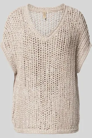 soyaconcept Sweter z dzianiny z prążkowanymi wykończeniami model ‘RUDY’
