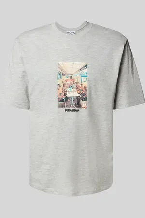 Review T-shirt o kroju regular fit z mieszanki bawełny i wiskozy