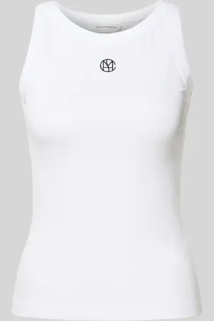 MSCH Top prążkowany z wyhaftowanym logo model ‘Gubbe’
