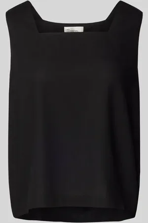 My Essential Wardrobe Top na ramiączkach z mieszanki wiskozy i lnu z prostokątnym dekoltem