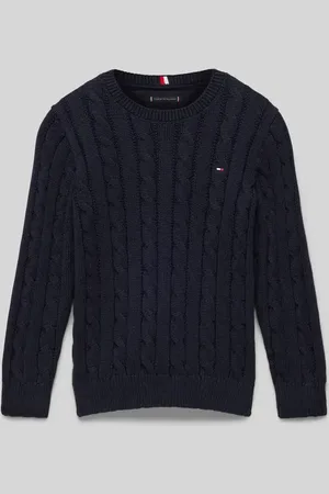 Tommy Hilfiger Sweter z dzianiny z prążkowanymi wykończeniami