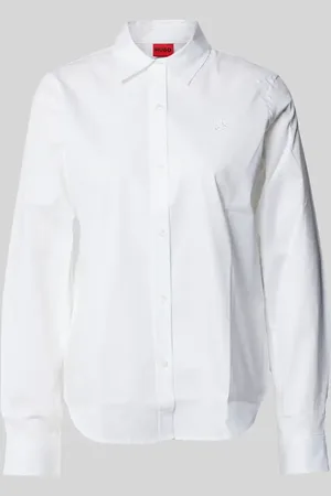 HUGO BOSS Bluzka o kroju regular fit z wyhaftowanym logo