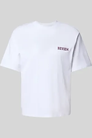 Review T-shirt o kroju regular fit z mieszanki bawełny i wiskozy