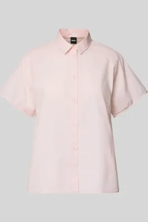HUGO BOSS Bluzka o kroju regular fit z kołnierzykiem typu kent model ‘Bixina’