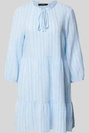 VERO MODA Sukienka midi taliowana z czystej bawełny model ‘NANNA’