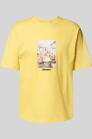 Review T-shirt o kroju regular fit z mieszanki bawełny i wiskozy