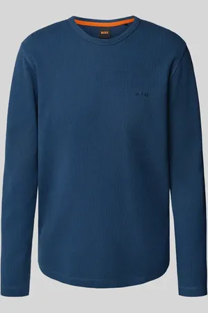 HUGO BOSS Bluzka z długim rękawem i wyhaftowanym logo model ‘Tempesto’