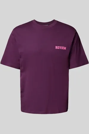 Review T-shirt o kroju regular fit z mieszanki bawełny i wiskozy