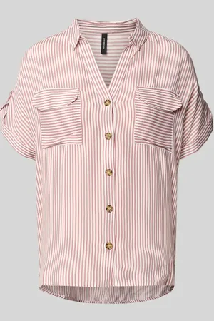 VERO MODA Bluzka koszulowa o kroju regular fit z czystej wiskozy model ‘BUMPY’