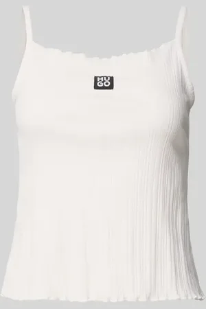 HUGO BOSS Top z prążkowanym efektem