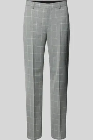 HUGO BOSS Spodnie do garnituru o kroju slim fit w kant model ‘Leon’