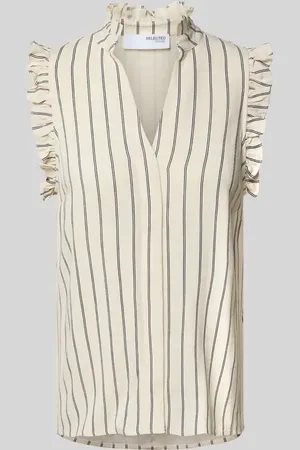 SELECTED Top bluzkowy z mieszanki wiskozy i lnu model ‘VIVA’