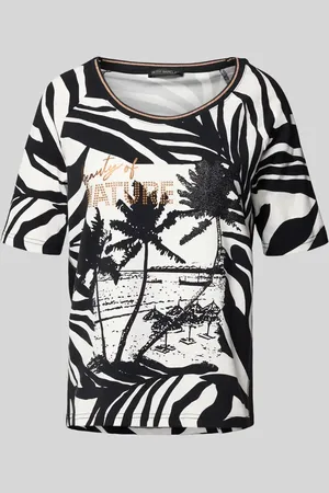 Betty Barclay T-shirt z prążkowanym okrągłym dekoltem