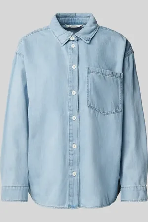 TOM TAILOR Koszula jeansowa o kroju oversized z kieszenią na piersi