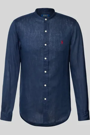 Ralph Lauren Koszula lniana o kroju slim fit ze stójką