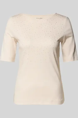 Christian Berg T-shirt z obszyciem ozdobnymi kamieniami i okrągłym dekoltem