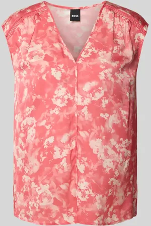 HUGO BOSS Top bluzkowy z dekoltem w serek model ‘Binadi’