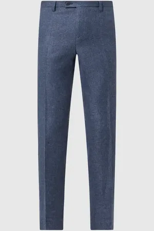 Club of Gents Spodnie do garnituru o kroju slim fit z mieszanki lnu i lyocellu model ‘Paco’
