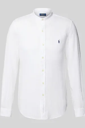Ralph Lauren Koszula lniana o kroju slim fit ze stójką